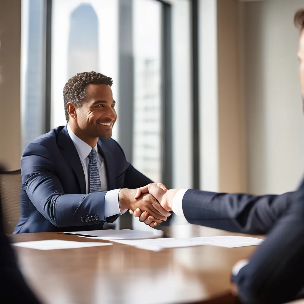 Attorney meeting with a client